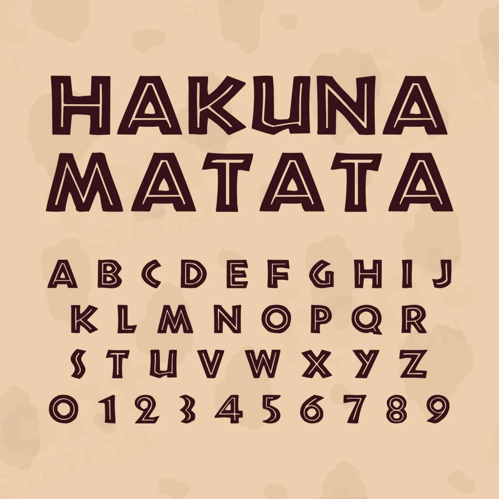 Hakuna Matata Font Lion King Font Instant Download