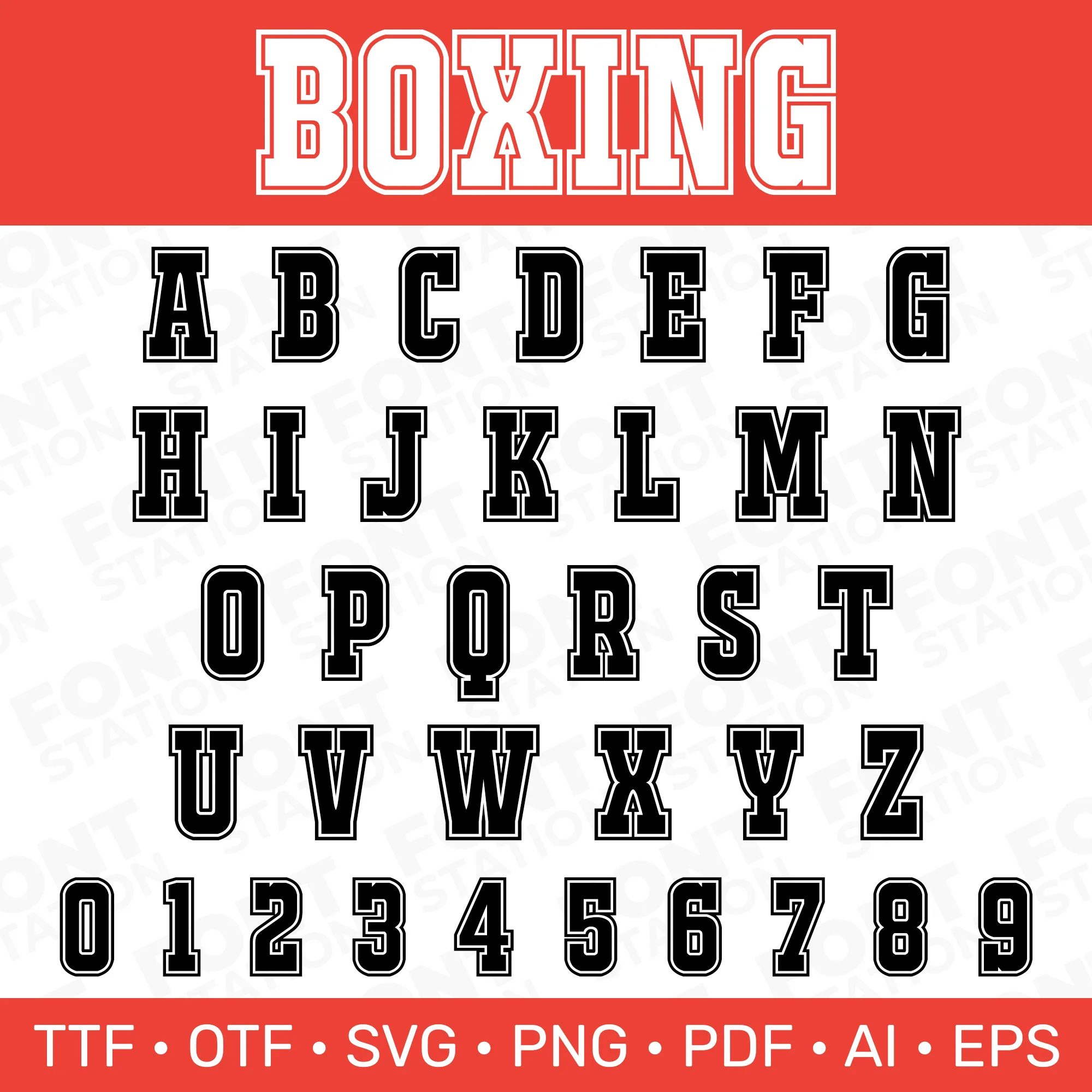Boxing Font Varsity Font Instant Download