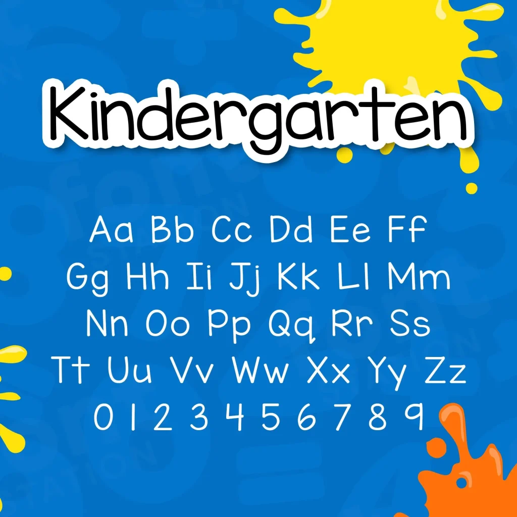Back To School Font Kindergarten Font Instant Download
