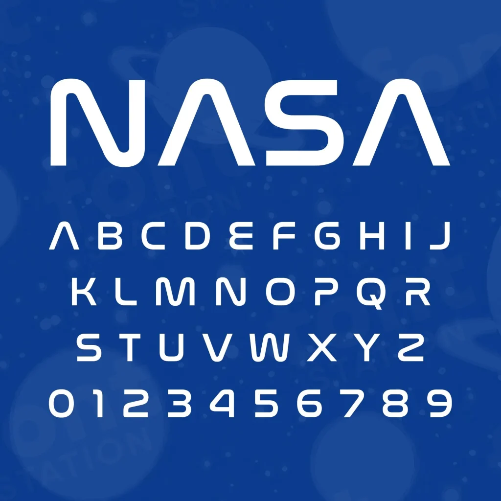NASA Font Space Font Instant Download