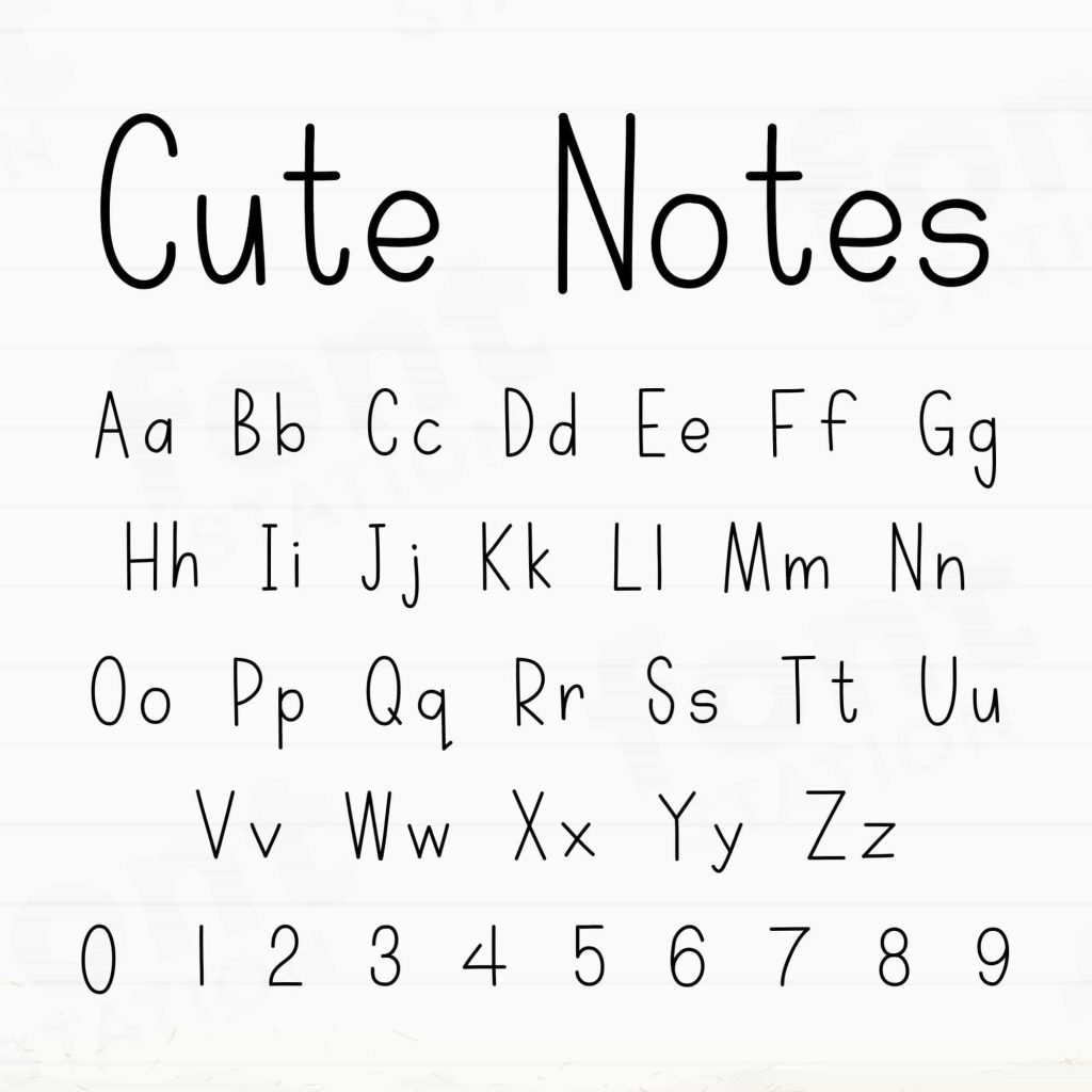 cute-notes-font-instant-download